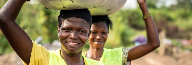 Two Women farming on a reclaimed Mining Site